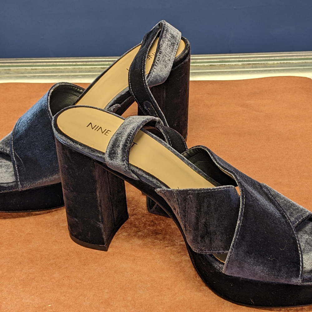 Nine West Women's Black Velvet Sandals - Picture 7 of 8